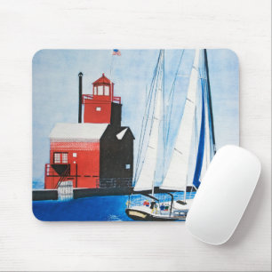Mousepad Cadeias de vela e Farol Vermelho
