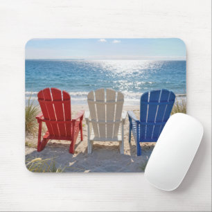 Mousepad Cadeiras Adirondack de Praia em Cores Patrióticas