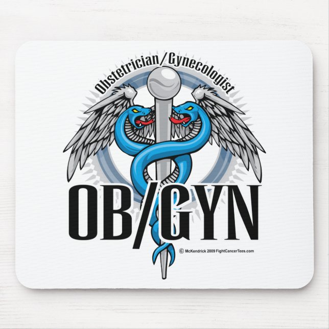 Mousepad Caduceus do azul de OB/GYN (Frente)