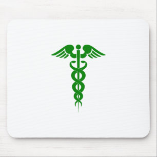 Mousepad Caduceus - Símbolo Médico Verde