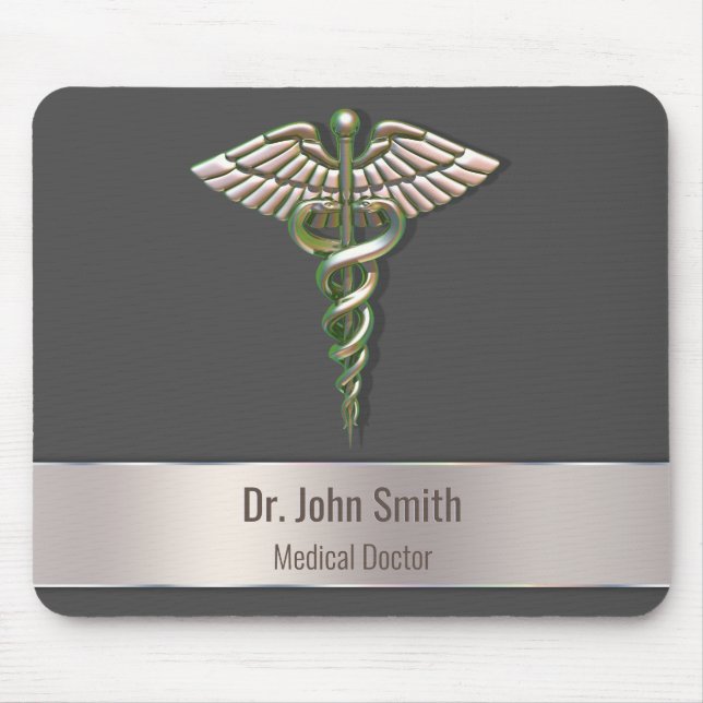 Mousepad Caduco Médico 3D Holográfico Chrome (Frente)