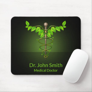 Mousepad Caduco Médico Holístico Alternativo Folha Verde