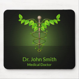 Mousepad Caduco Médico Holístico Alternativo Folha Verde