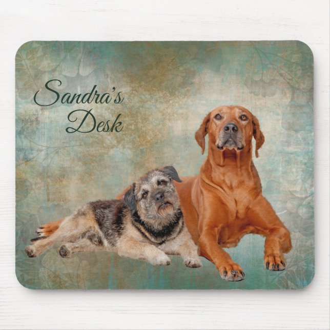 Mousepad Cães Adoráveis Na Arte De Decopagem (Frente)
