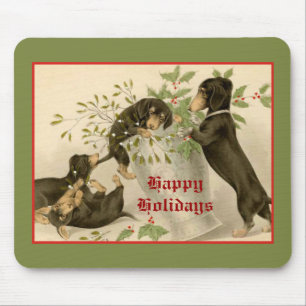 Mousepad Cães bonitos do dachshund do Victorian do natal
