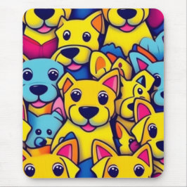 Mousepad Cães bonitos e coloridos cães felizes