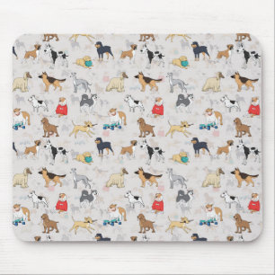 Mousepad Cães Bons Design Branco