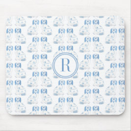 Mousepad Cães Clássicos De Chinoiserie Azul E Branca