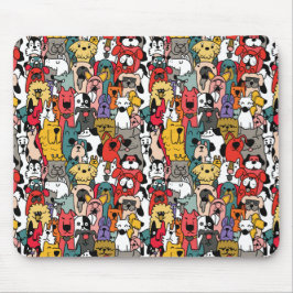 Mousepad Cães Coloridos Divertidos