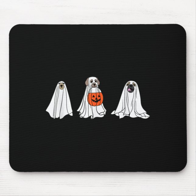 Mousepad Cães Como Fantasmas Para o Halloween Cães Fantasma (Frente)