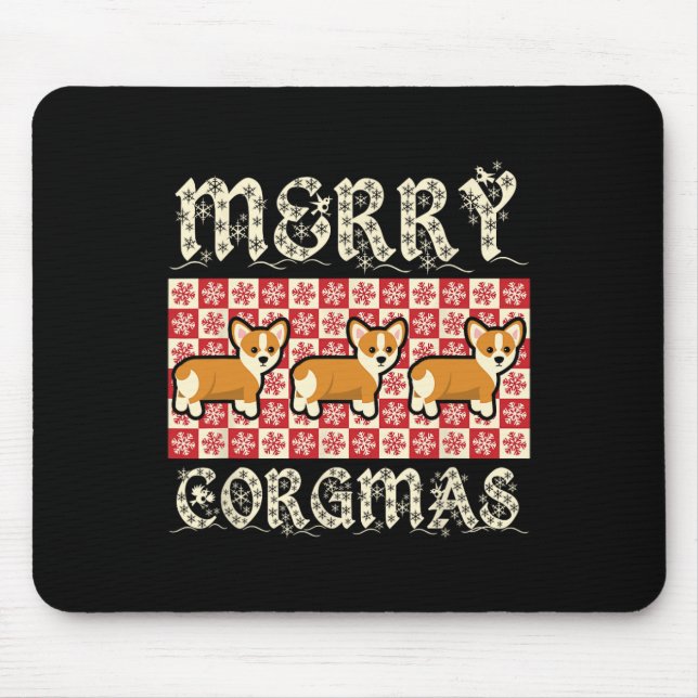 Mousepad Cães Design de Corgmas de feliz de Corgmas de  (Frente)