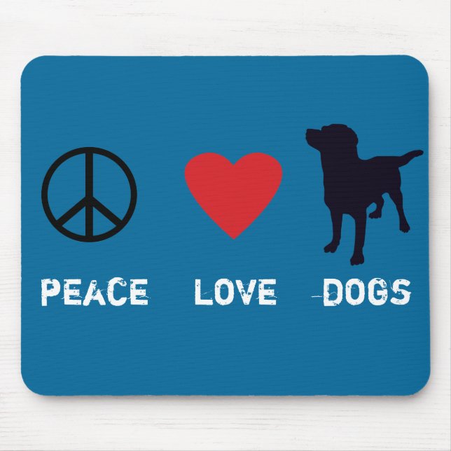 Mousepad Cães do amor da paz (Frente)