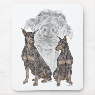 Mousepad Cães Doberman Negros