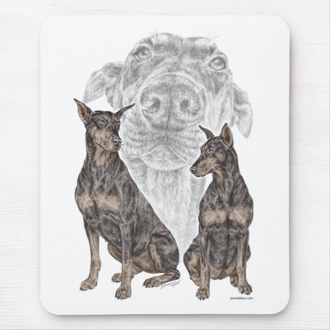 Mousepad Cães Doberman Negros (Frente)