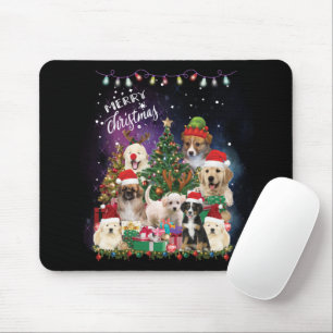 Mousepad Cães Feliz Natal Luz
