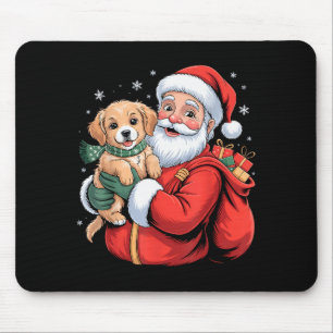 Mousepad Cães Retriever Dourado Cachorro Papai Noel Natal E