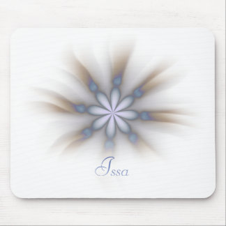 Mousepad Café Azul Branco Simples E Suave, Tipo Flor
