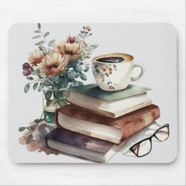 Mousepad Café Boho Floral Verde Castanho