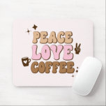 Mousepad Café cor-de-rosa dos anos 70<br><div class="desc">Este é um Pad de Mouse Marrom Retro Pink Pink,  Café da Paz e Amor!</div>