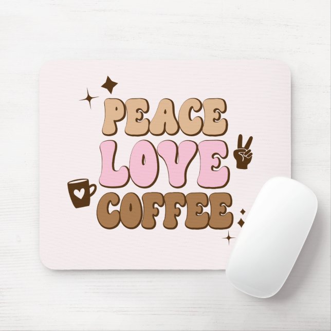 Mousepad Café cor-de-rosa dos anos 70 (Com mouse)
