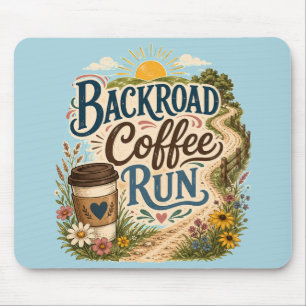 Mousepad Café da Manhã na Estrada Rural ao Amanhecer