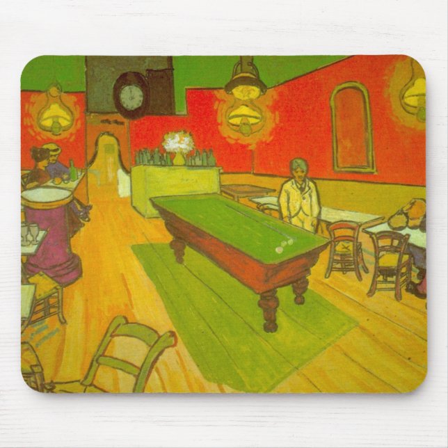 Mousepad Café da noite por Vincent van Gogh (Frente)