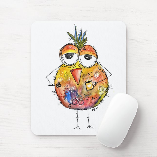 Mousepad Café de Bebendo de aves (Com mouse)