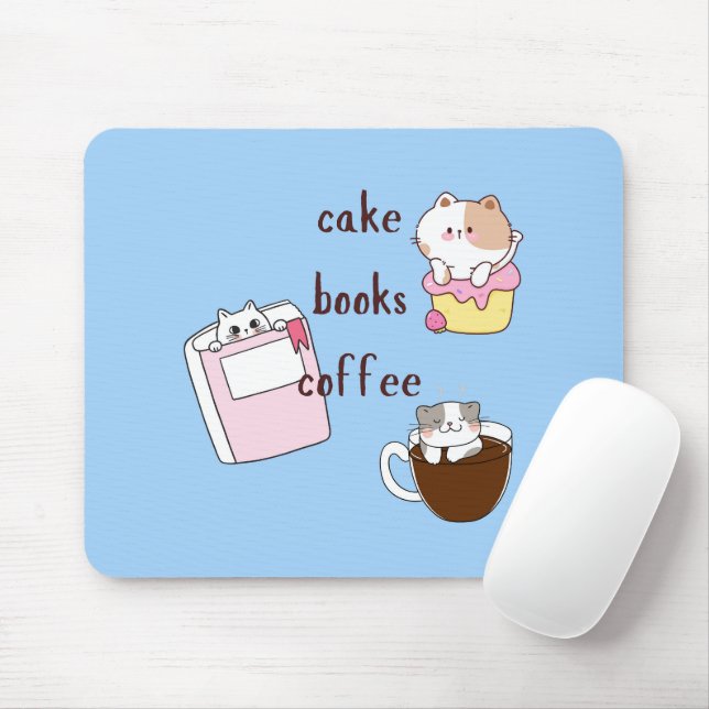 Mousepad Café De Livros De Bolo (Com mouse)