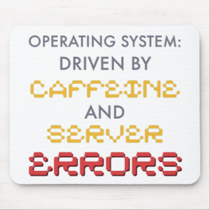 Mousepad Café de Programador Engraçado e Erros de Servidor
