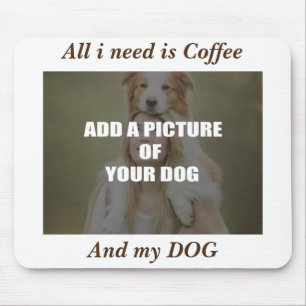 Mousepad Café e meu Travesseiro decorativo de Cachorro