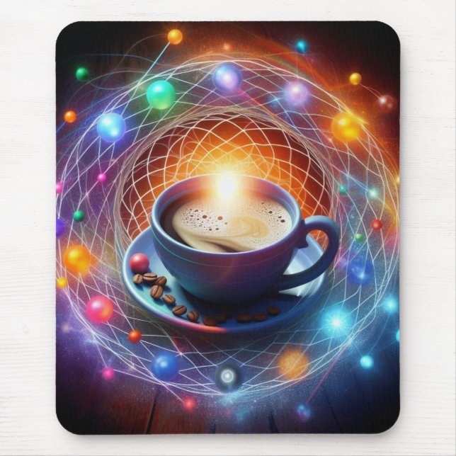 Mousepad Café e o Cosmos: Uma Sinza de Energia (Frente)