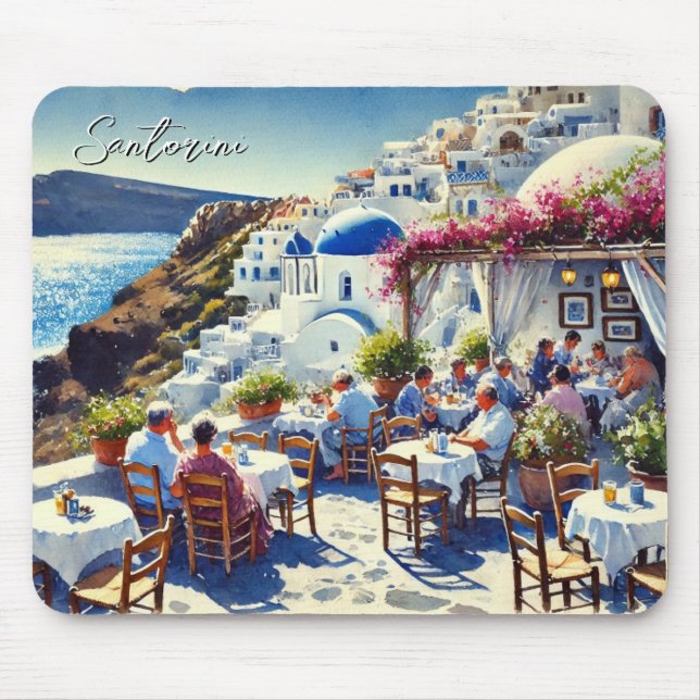 Mousepad Café em Santorini (Frente)