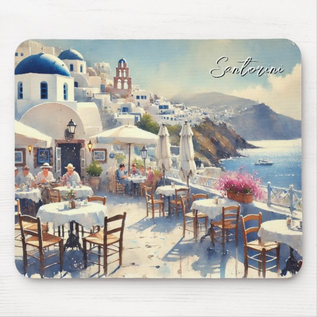 Mousepad Café em Santorini (Frente)