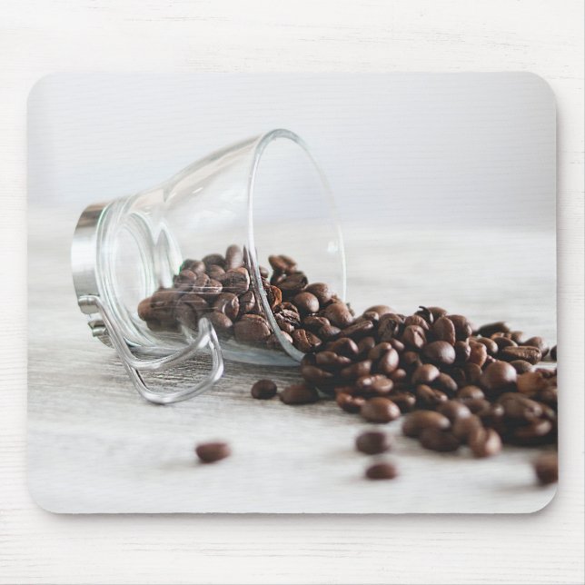 Mousepad Café Feijão espartando de uma Xícara de Café Limpa (Frente)