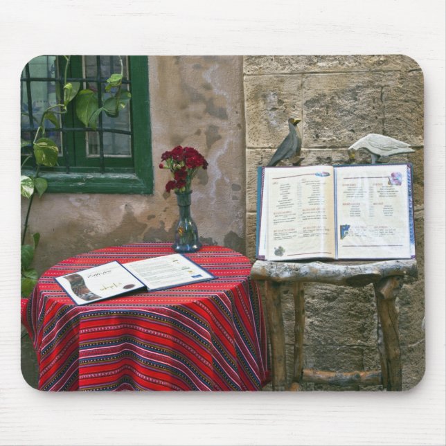 Mousepad Café na calçada, Chania, Creta, Grécia (Frente)
