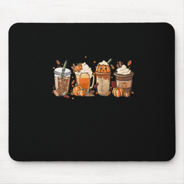 Mousepad Café outono Dia de Ação de Graças Pumpkin Hallowee (Frente)
