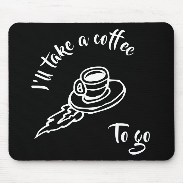 Mousepad Café Para Ir - Preto (Frente)