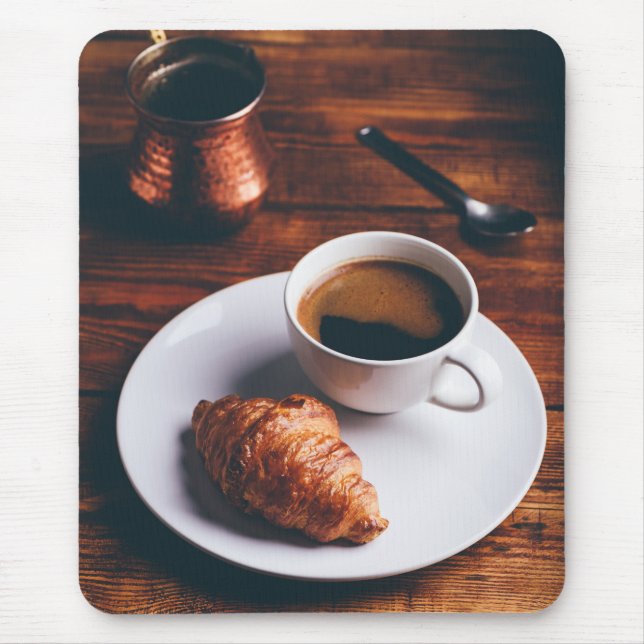 Mousepad Café Turco e Croissant Fresco (Frente)