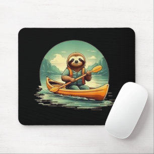 Mousepad Caiaque Preguiça Canoísta Amante Animais Engraçado