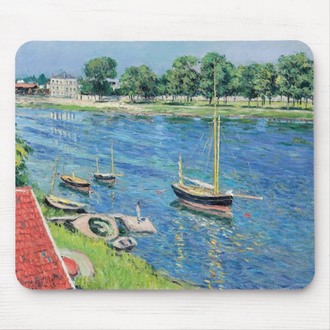 Mousepad Caillebotte - Sena na Argentina, Barcos ancorados (Frente)