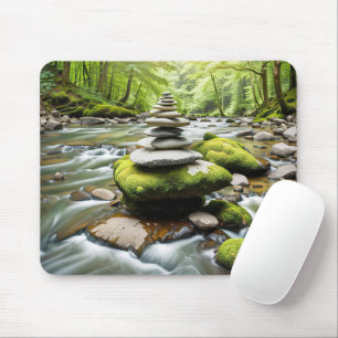 Mousepad Cairn Pedra em um rio