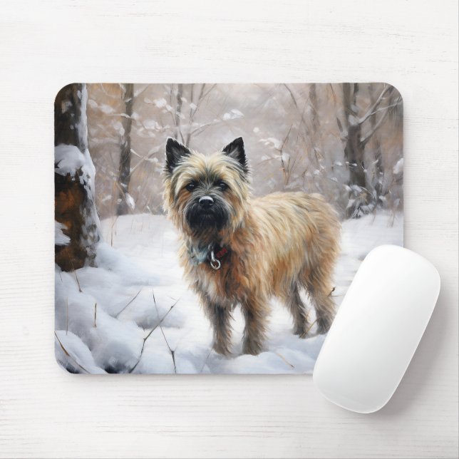 Mousepad Cairn Terrier Deixe Nevar Natal (Com mouse)