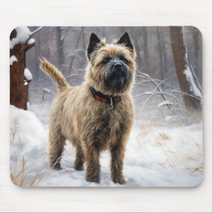 Mousepad Cairn Terrier Deixe-o nevar no Natal