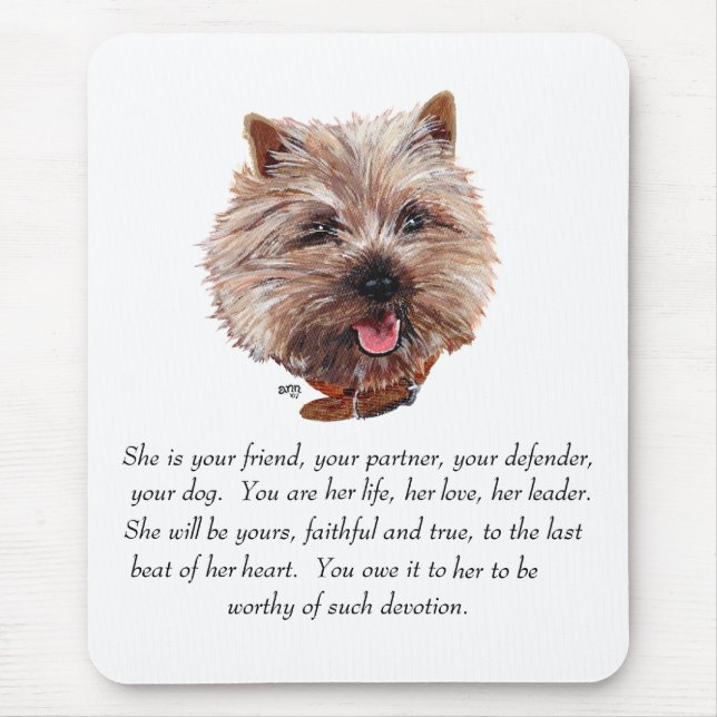 Mousepad Cairn Terrier Lembrança - FÊMEA (Frente)