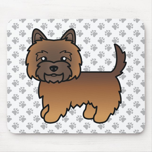 Mousepad Cairn Terrier Listrado Vermelho Cachorro de Desenh (Frente)