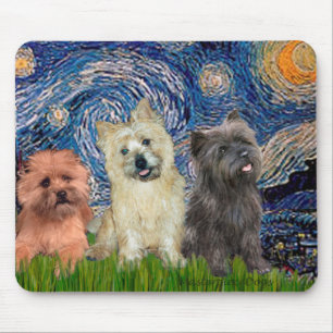 Mousepad Cairn Terriers (três) - Starry Night