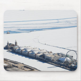 Mousepad Cais de Marinho de Chicago no inverno