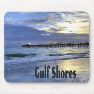 Mousepad Cais do Nascer do Sol na Praia de Gulf Shores Alab