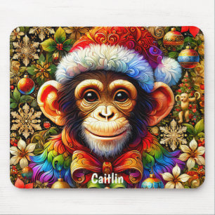 Mousepad CAITLIN ~ Zany CHIMPANZÉ Natal