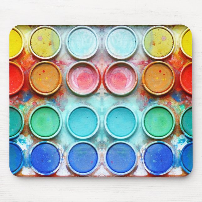 Mousepad Caixa de cor da pintura do divertimento (Frente)